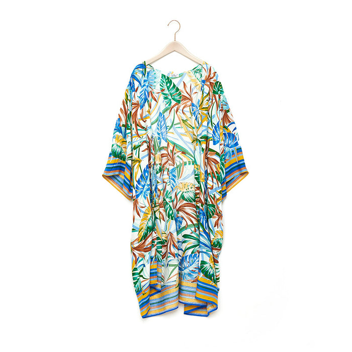 Wholesale beach shawl lace up fringe print bikini sun protection cardigan JDC-SW-FL002