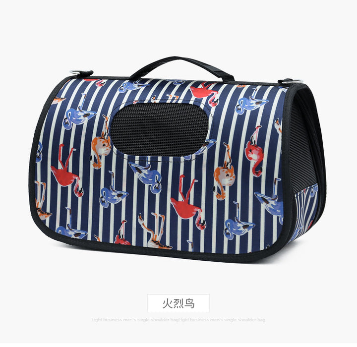 Wholesale Shoulder Bag Oxford Cloth Cute Print Pet Bag Crossbody Folding JDC-SD-Aishang009
