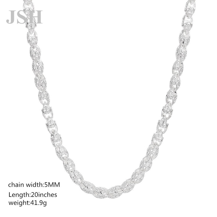 Collar sencillo de plata de hombres simples y redondos al por mayor jdc-ne-jsh002