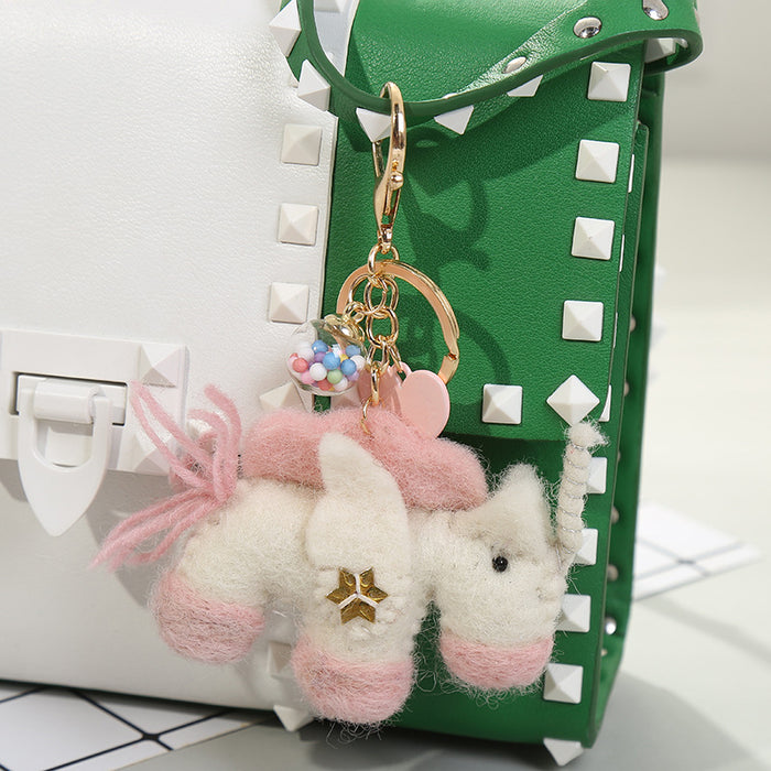Wholesale Keychains Plush Doll Unicorn MOQ≥2 JDC-KC-Huofan016