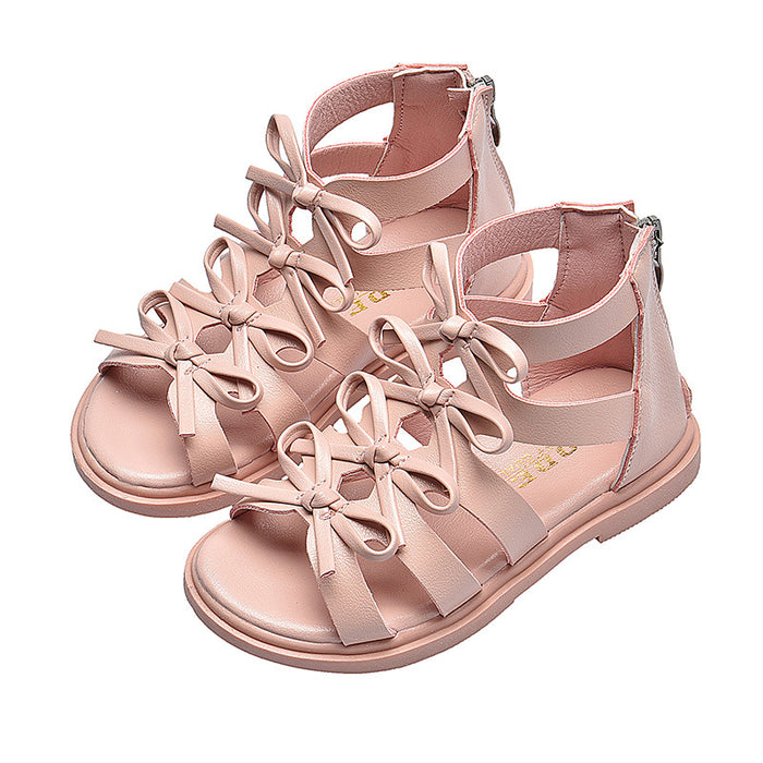 Sandalias de chicas al por mayor Sandalias de zapatos romanos de cuero suave JDC-SD-MAIQ001