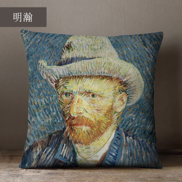 Wholesale Pillowcase Oil Painting Art Spandex MOQ≥2 JDC-PW-Yunhan005