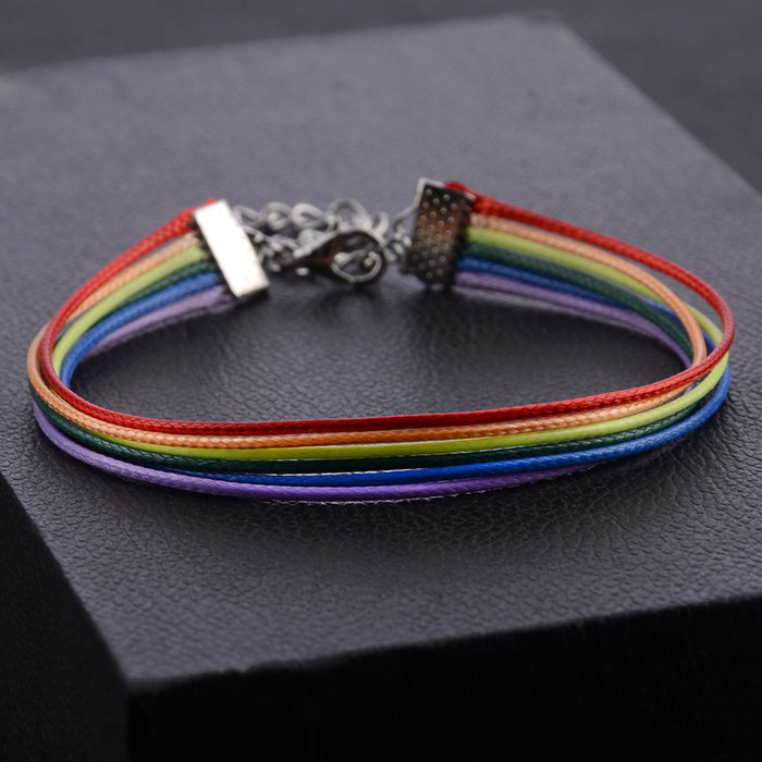 Wholesale men's bracelet Simple rainbow color bracelet comrades JDC-BT-ZhuL002