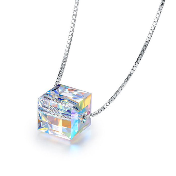 Jewelry WholesaleWholesale S925 silver short cube necklace JDC-NE-XLL001 Necklaces 新来拉 %variant_option1% %variant_option2% %variant_option3%  Factory Price JoyasDeChina Joyas De China