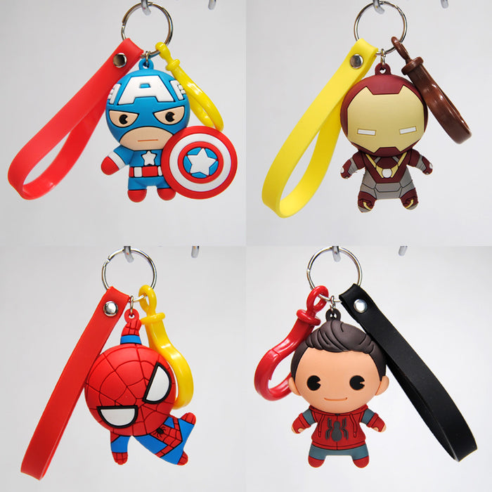 Wholesale Keychains For Backpacks 3D Spider-Man Iron Man Captain America (M) MOQ≥2 JDC-KC-JYF009