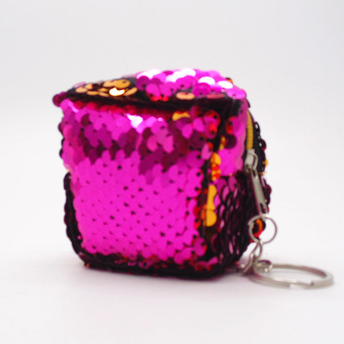 Wholesale square two-color double-sided reversible sequin coin purse JDC-WT-YueC003
