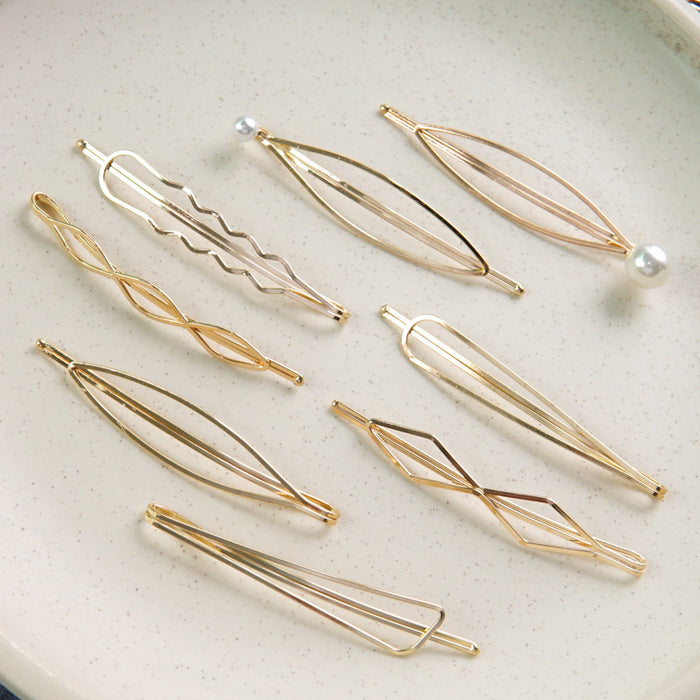 Wholesale Metal Hair Clip Accessories Women Pearl Gold Hair Clips JDC-HC-RXGS001
