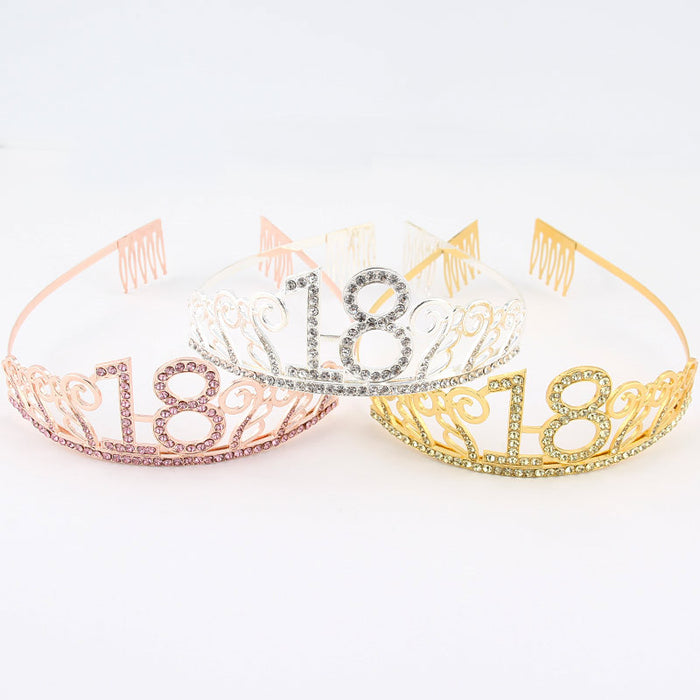 Jewelry WholesaleWholesale Birthday Cake Crown Bridal Party Rhinestone Headband JDC-HD-YCh012 Headband 一诚 %variant_option1% %variant_option2% %variant_option3%  Factory Price JoyasDeChina Joyas De China