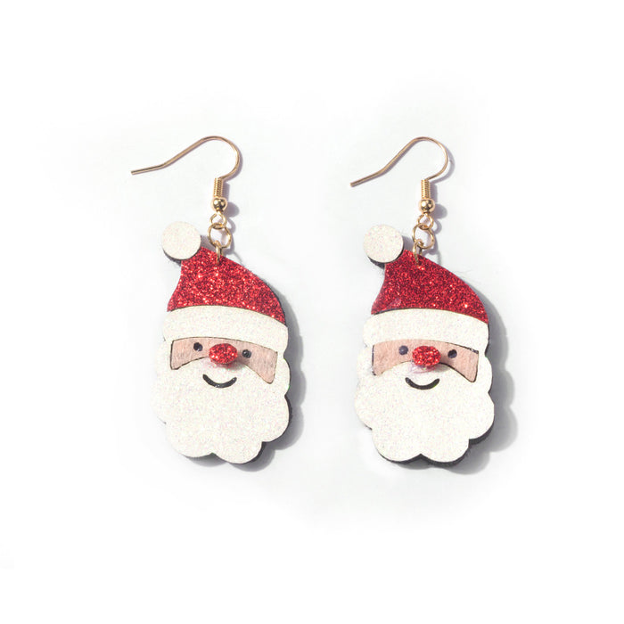 Wholesale Earrings Metal Christmas Cartoon Stereoscopic Santa Claus Snowman Elk JDC-ES-MDD073