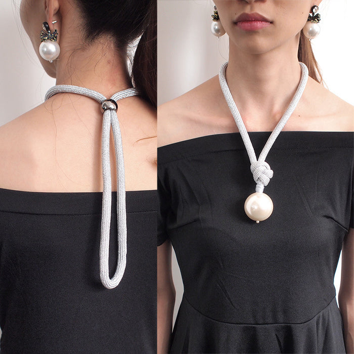 Collar versátil al por mayor Pearl Long Pearl Ajustable JDC-Ne-HSD001