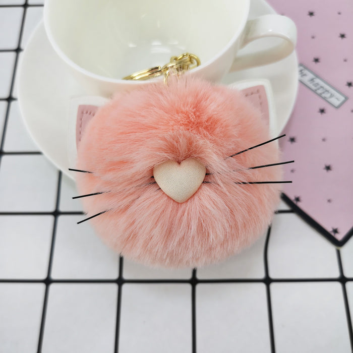 Jewelry WholesaleWholesale rex rabbit fur cat keychain MOQ≥10 JDC-KC-YZ012 Keychains 永泽 %variant_option1% %variant_option2% %variant_option3%  Factory Price JoyasDeChina Joyas De China