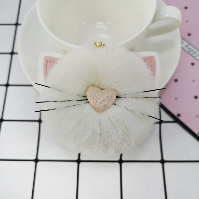 Jewelry WholesaleWholesale rex rabbit fur cat keychain MOQ≥10 JDC-KC-YZ012 Keychains 永泽 %variant_option1% %variant_option2% %variant_option3%  Factory Price JoyasDeChina Joyas De China