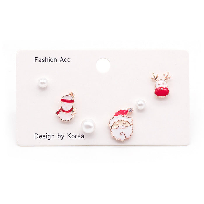 Wholesale Earrings Alloy Elk Snowflake Santa Claus Combination Set JDC-ES-MDD086