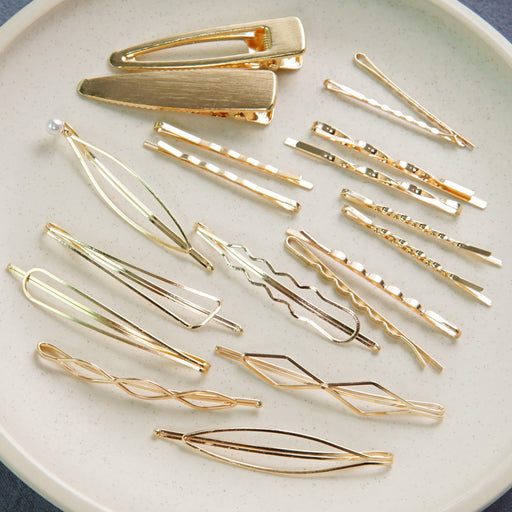 Jewelry WholesaleWholesale Metal Hair Clip Accessories Women Pearl Gold Hair Clips JDC-HC-RXGS001 Hair Clips 格尚 %variant_option1% %variant_option2% %variant_option3%  Factory Price JoyasDeChina Joyas De China