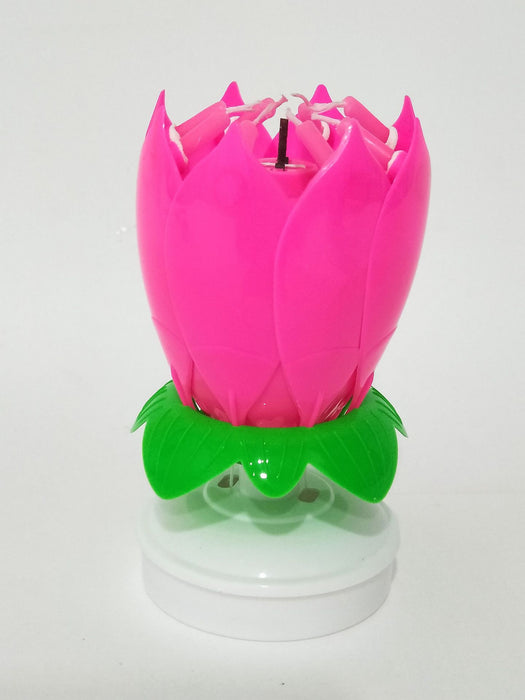 Wholesale Happy Birthday Music Spinning Electronic Lotus Candle JDC-CD-WCheng001