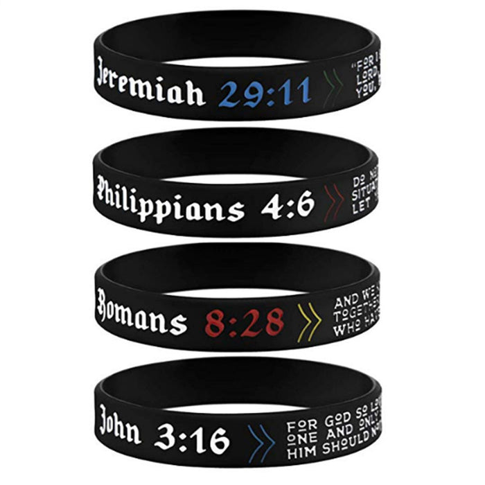 Pouvoir de gros de la foi Bible chrétien Bible bracelet en silicone MOQ ≥2 JDC-BT-HANJ010