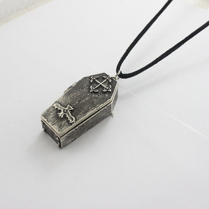 Wholesale Necklaces Alloy Gothic Black Style Skull in Retro Coffin Openable JDC-NE-YYFF005