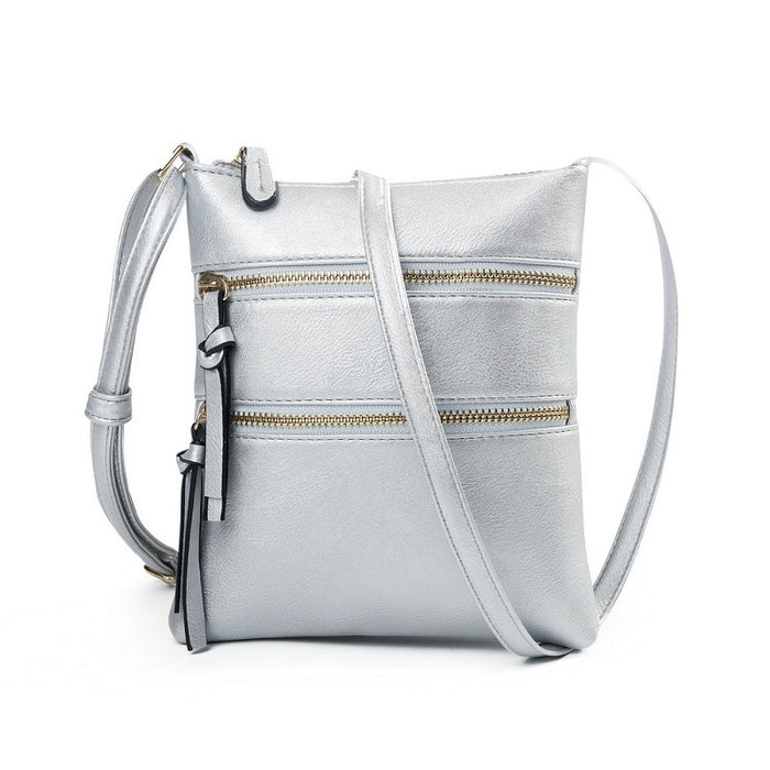 Wholesale Shoulder Bag PU Multifunctional Pocket Double Zipper Vertical Diagonal JDC-SD-Shunl004