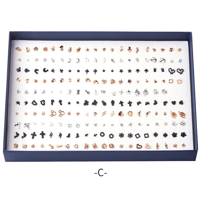 Wholesale 100 Pairs Boxed Stud Earrings Soft Pottery Drip Oil JDC-ES-Mdd014