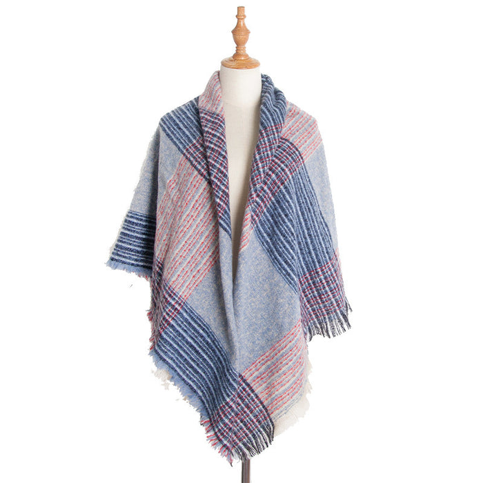 Wholesale Scarf imitation cashmere thickened double-sided plaid winter thickened warm JDC-SF-Junhao007