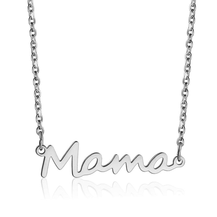 Wholesale Necklaces Titanium Steel Mama Letters Mother's Day Collection MOQ≥2 JDC-NE-HaiP001