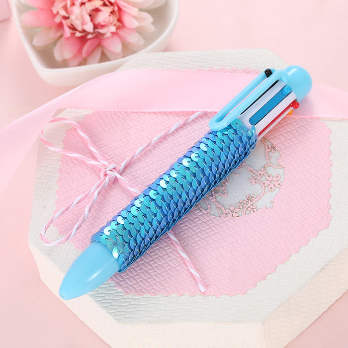 Wholesale Ballpoint Pen Plastic Plush Sequin Color Press Pen MOQ≥2 JDC-BP-HYT006