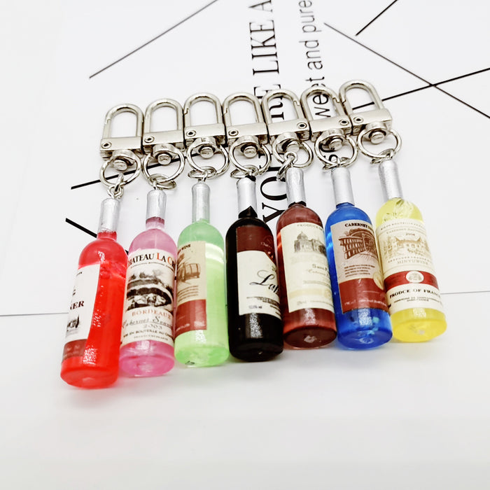 Wholesale Keychains For Backpacks acrylic wine bottle keychain MOQ≥10 JDC-KC-YY032