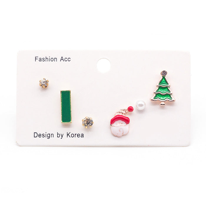 Wholesale Earrings Alloy Elk Snowflake Santa Claus Combination Set JDC-ES-MDD086