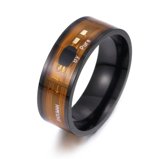 Jewelry WholesaleWholesale Chip NFC Smart Titanium Steel Ring JDC-RS-ShouM002 Rings 首漫 %variant_option1% %variant_option2% %variant_option3%  Factory Price JoyasDeChina Joyas De China