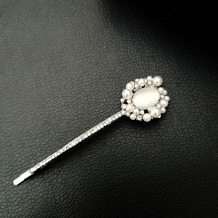 Clips de cabello al por mayor aleación de piedras preciosas sintéticas perlas de imitación diamantes de rehina vintage jdc-hc-lvh004