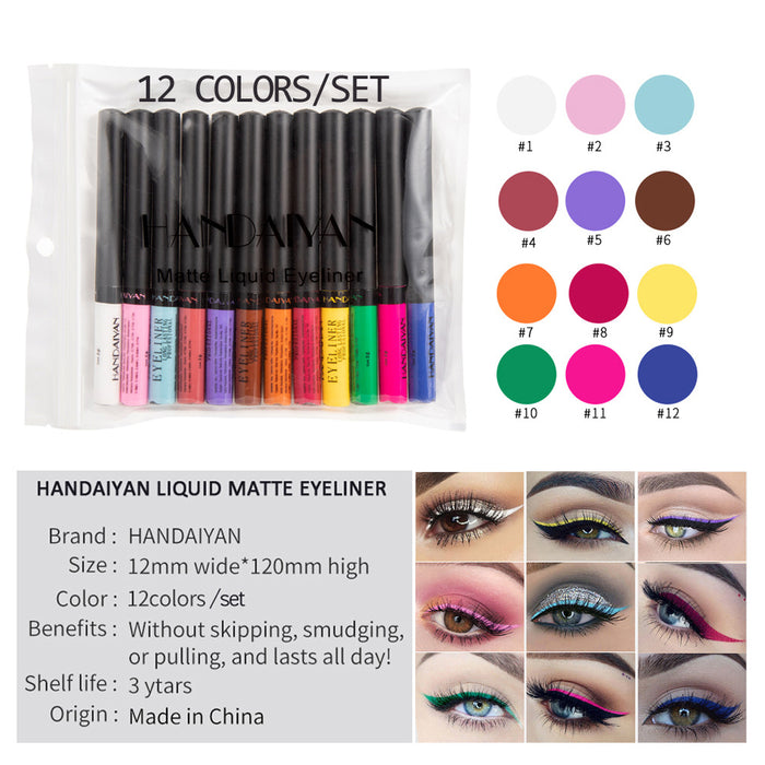 Venta al por mayor Color Matte Liquid Eyeliner 12pcs Set JDC-SH-HDY006