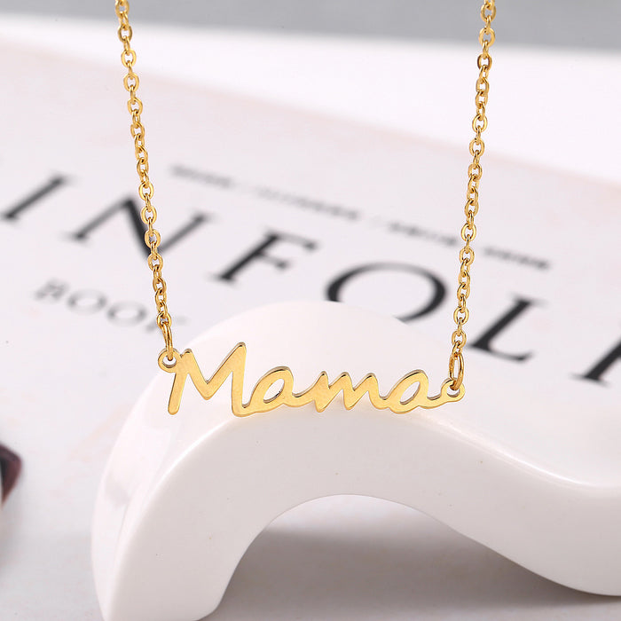 Collares al por mayor Titanium Steel Mama Letters Mother Day Collection Moq≥2 JDC-Ne-HAIP001