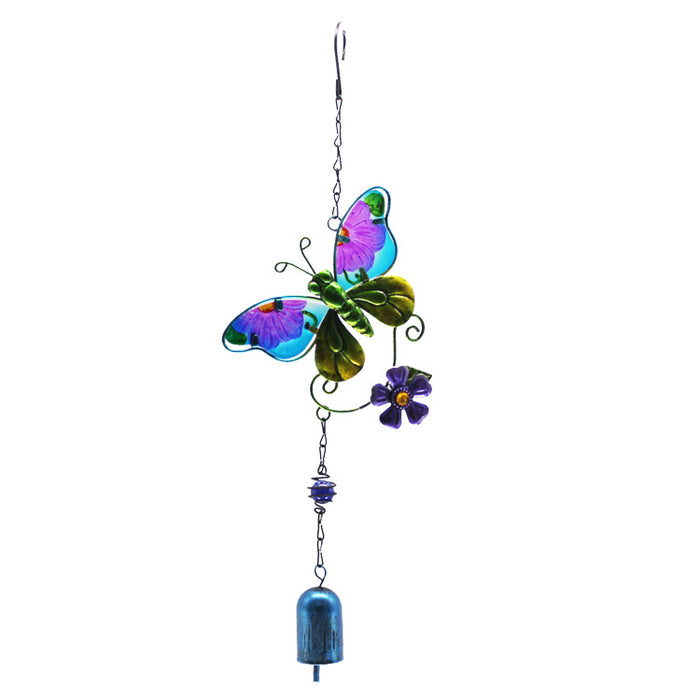 Wholesale Butterfly Painted Metal Iron Glass Wind Chime JDC-WC-ZYang010
