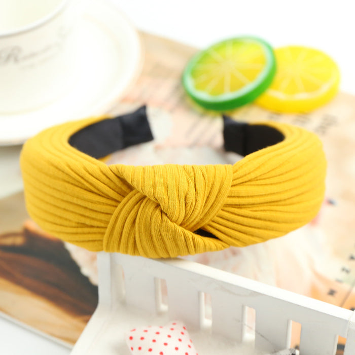 Wholesale cross knotted headband fabric wide brim JDC-HD-DR001