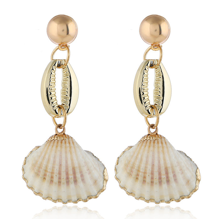 Wholesale Earrings Shells Retro Ocean Exaggeration MQO≥2 JDC-ES-zhuoq008