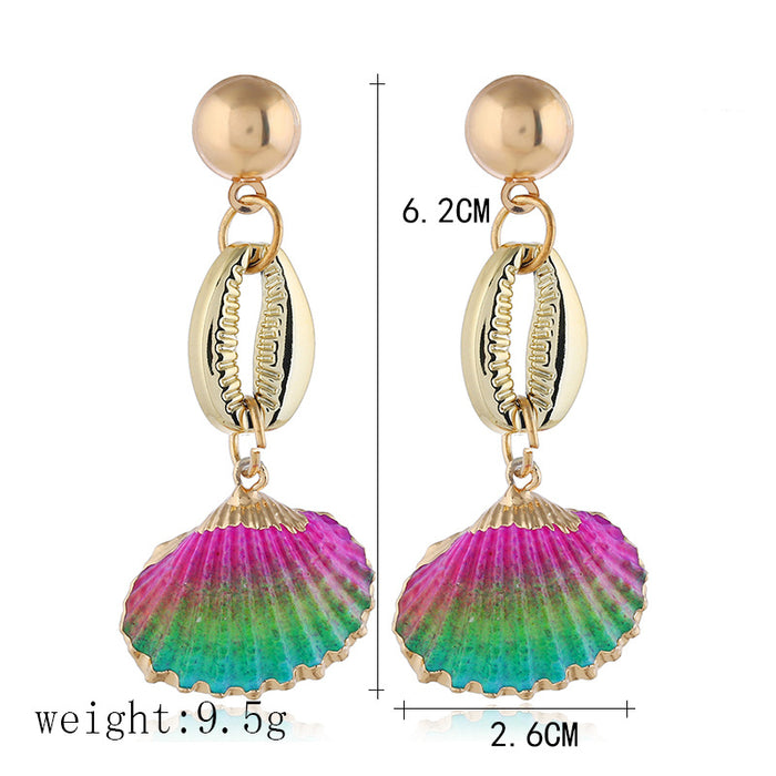 Wholesale Earrings Shells Retro Ocean Exaggeration MQO≥2 JDC-ES-zhuoq008