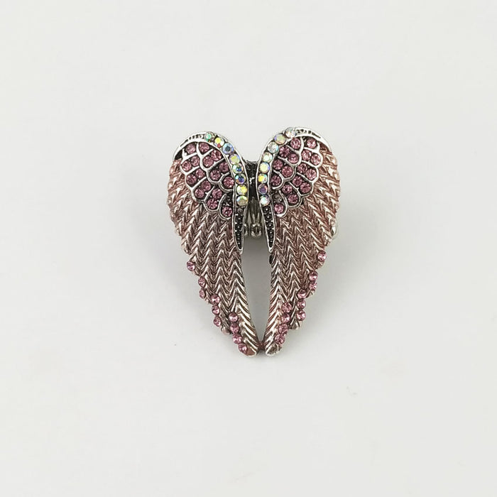 Wholesale Diamond Angel Wings Alloy Adjustable Ring JDC-RS-QiF001