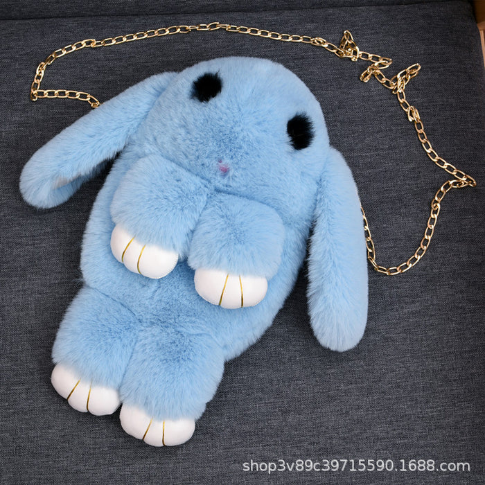 Wholesale Shoulder Bag Plush Cute Rabbit Chain Diagonal Cross MOQ ≥3 JDC-SD-Qiaoq002