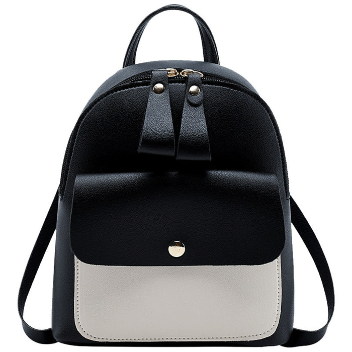 Wholesale Backpack PU Double Pull Contrast Color Small Backpack JDC-BP-Yuexin001