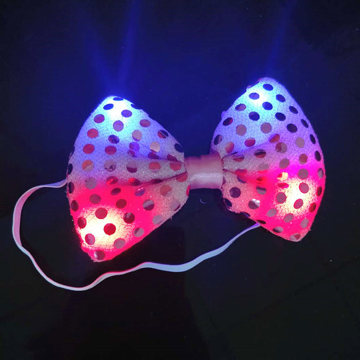 Wholesale Hair Scrunchies Plastic Fabric Sequins Bows LED Luminous JDC-HD-MCZ001