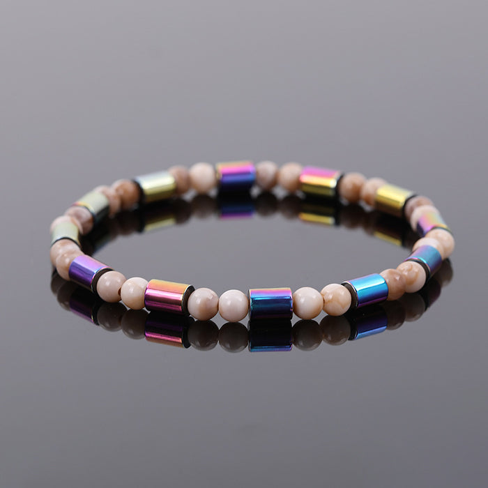 Wholesale streamer AB color black gallstone anklet JDC-AS-JIai007