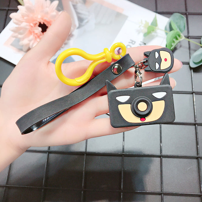 Wholesale cute glue pvc soft glue doll cartoon camera car keychain JDC-KC-SCheng027