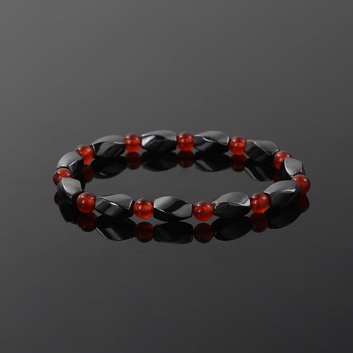 Wholesale Black Gallstone Bracelet Hand Beaded Magnetic Bead Bracelet JDC-BT-JiuL005