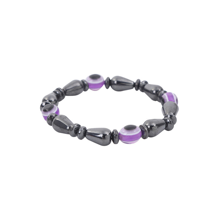 Wholesale purple eye beads black gallstone bracelet JDC-BT-JiuL008