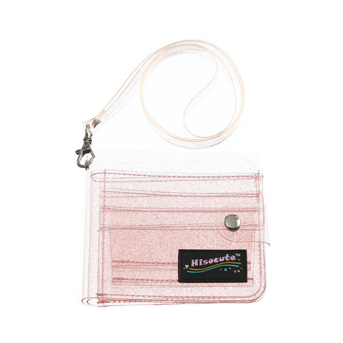 Wholesale Clear ID Bag PVC Gel Glitter Folding Halter Wallet JDC-WT-Sumanshu003