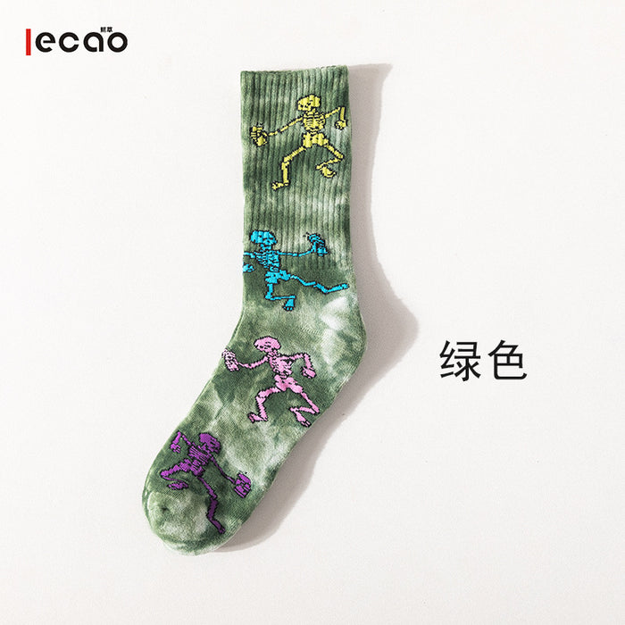 Wholesale Sock Cotton Mid Tube Tie Dye Sweat Absorbing Trend JDC-SK-JSD015
