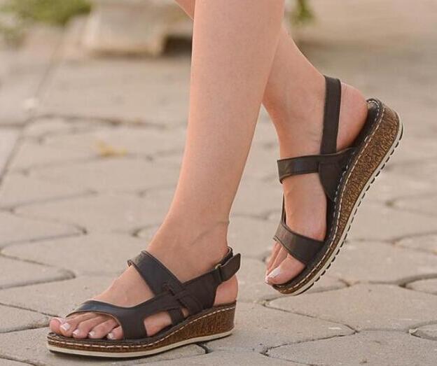 Wholesale Low Heel Wedge Casual Plus Size 40-43 Sandals JDC-SD-Qianh012