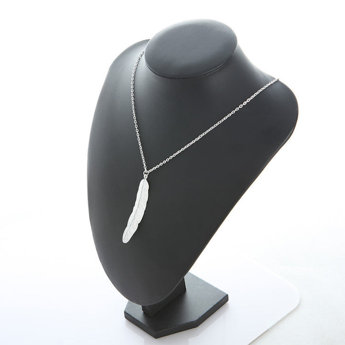 Wholesale Necklace Alloy Simple Leaf Feather JDC-NE-Haobiao003