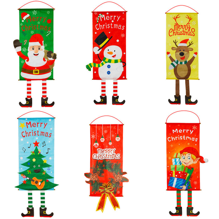 Wholesale Christmas Decorative Fabric Hanging Legs Hanging Flags Window Pendants MOQ≥2 JDC-DCN-HB015