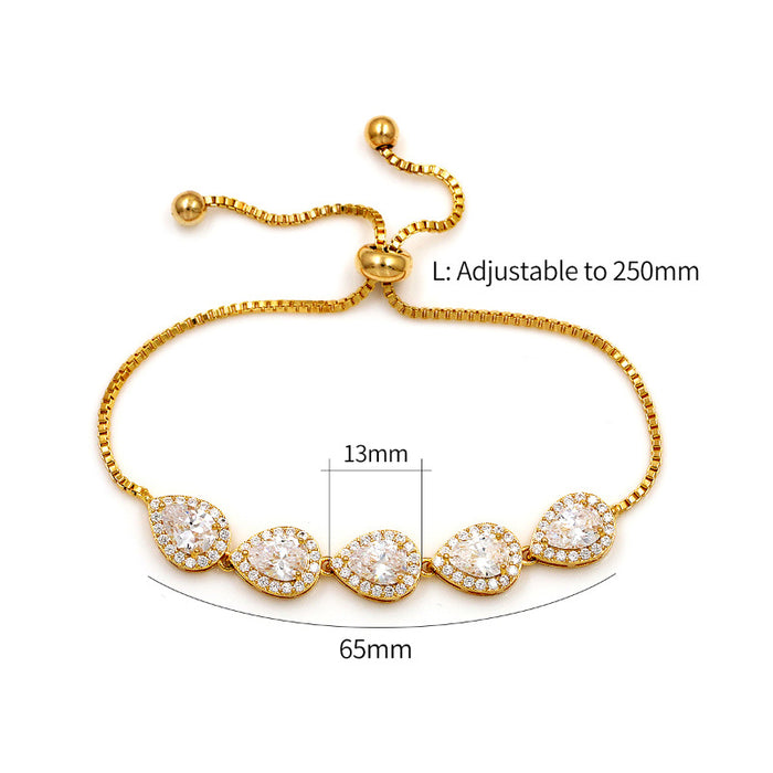 Wholesale Bracelet Copper Zircon Drop Elegance JDC-BT-MiD002